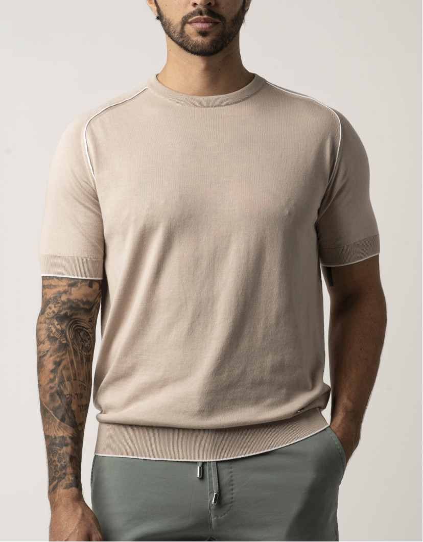 Castello d'Oro Beige Knitwear T-shirt  image